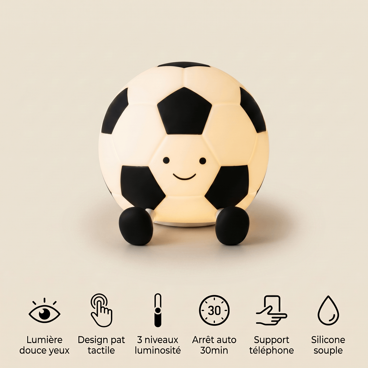 Veilleuse ballon de foot rechargeable LED Les Petites Loupiotes