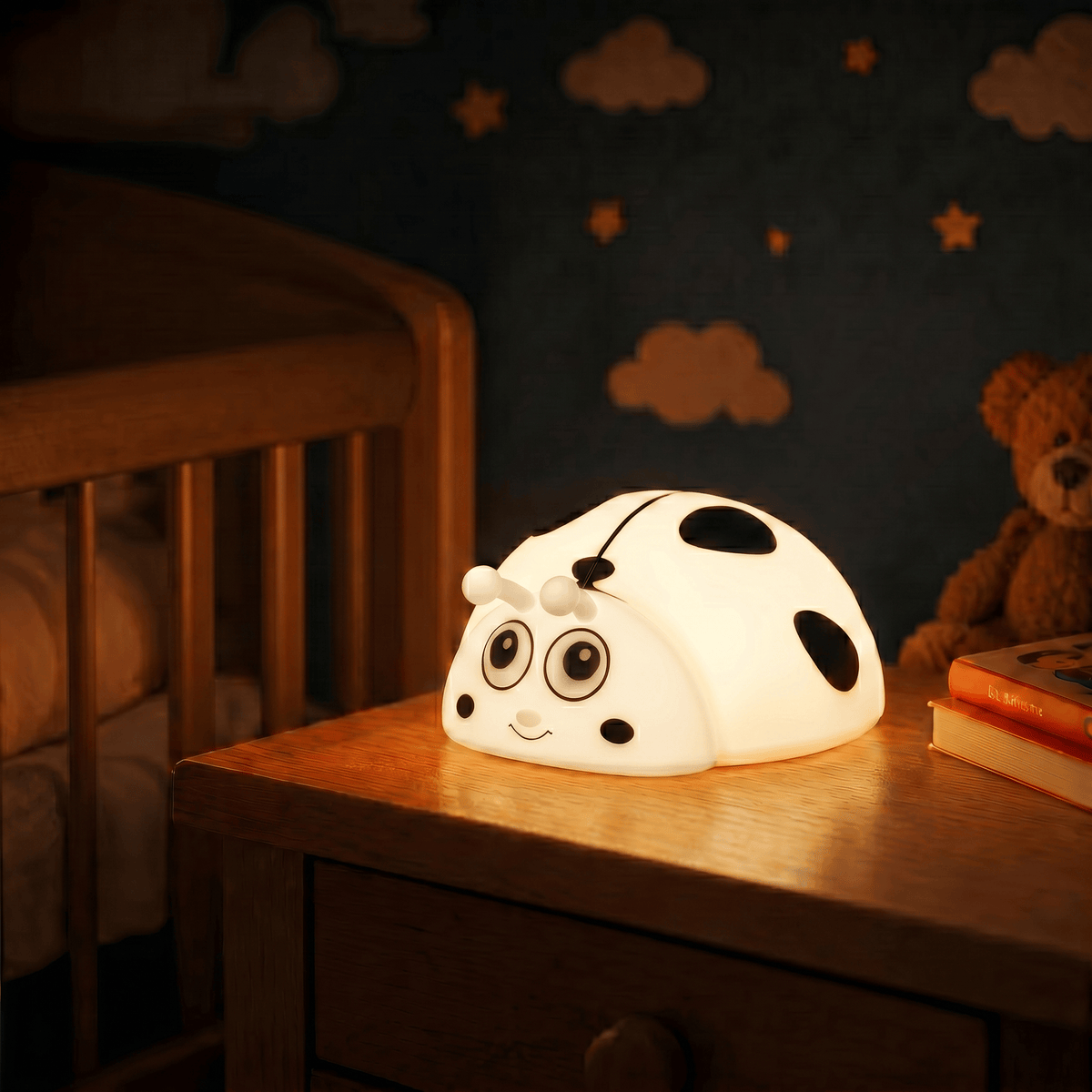 Veilleuse bébé coccinelle rechargeable LED Les Petites Loupiotes