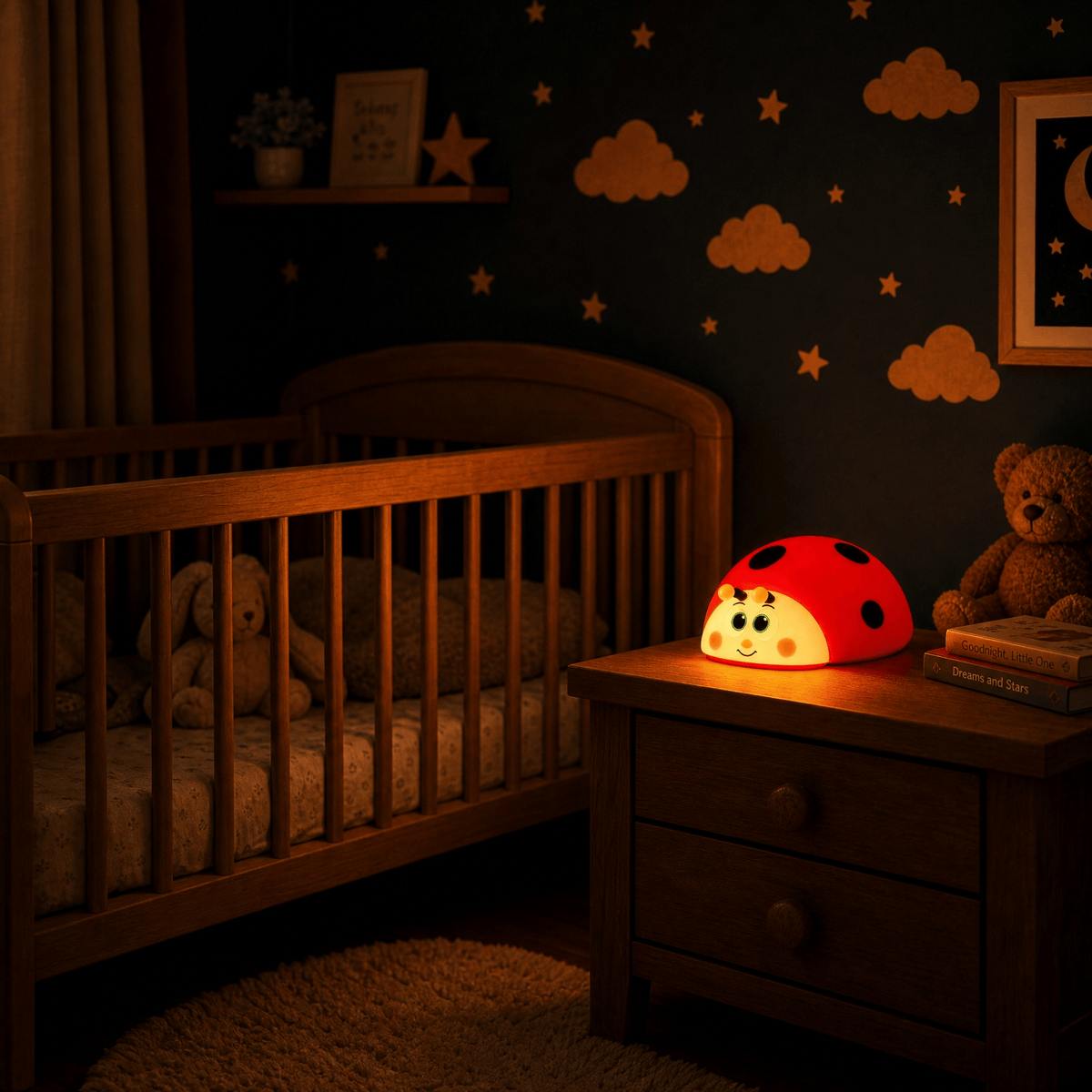 Veilleuse bébé coccinelle rechargeable LED Les Petites Loupiotes