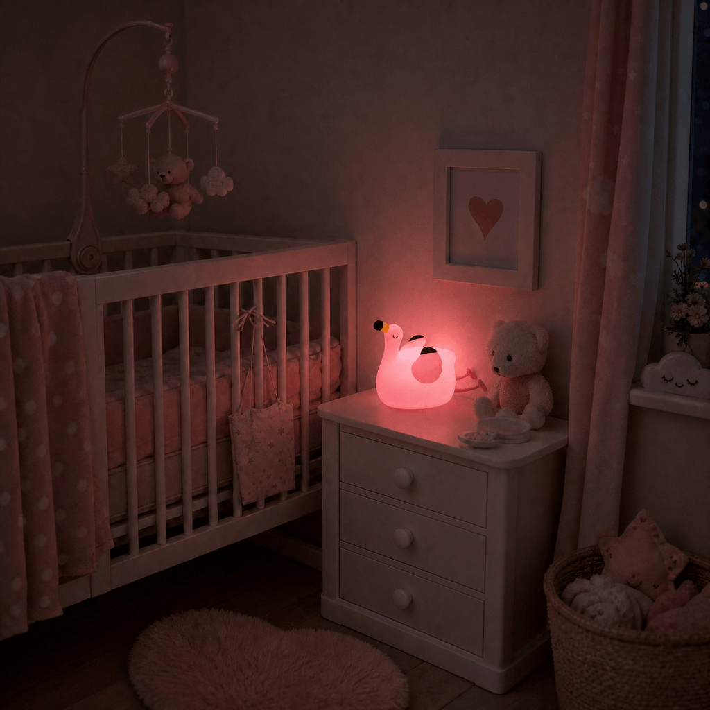 Veilleuse bébé flamant rose rechargeable Les Petites Loupiotes