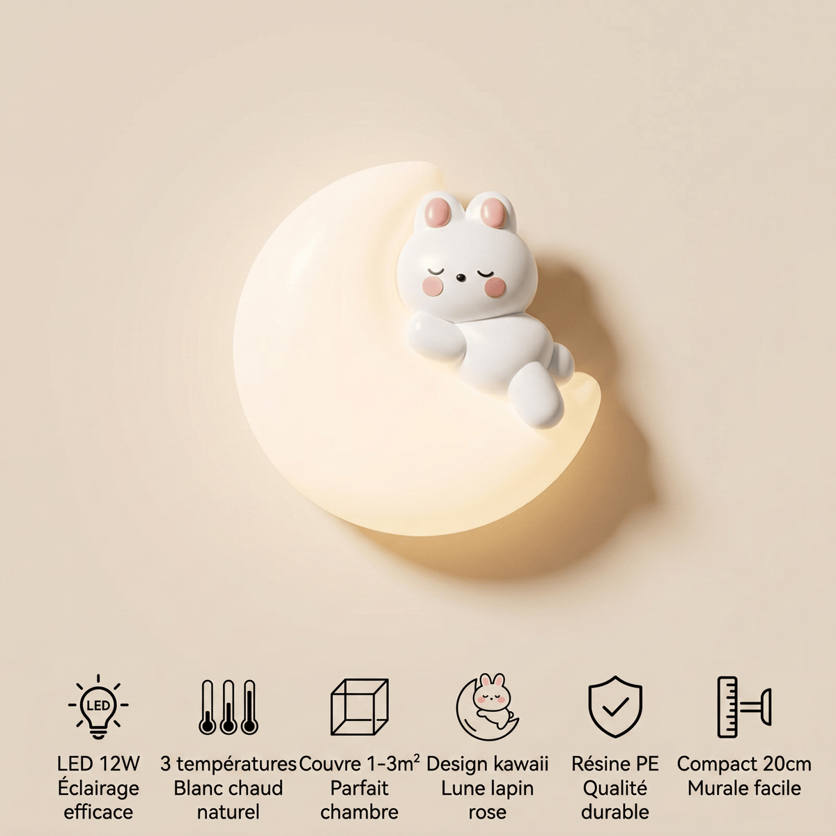 Veilleuse bébé lampe lapin LED Les Petites Loupiotes