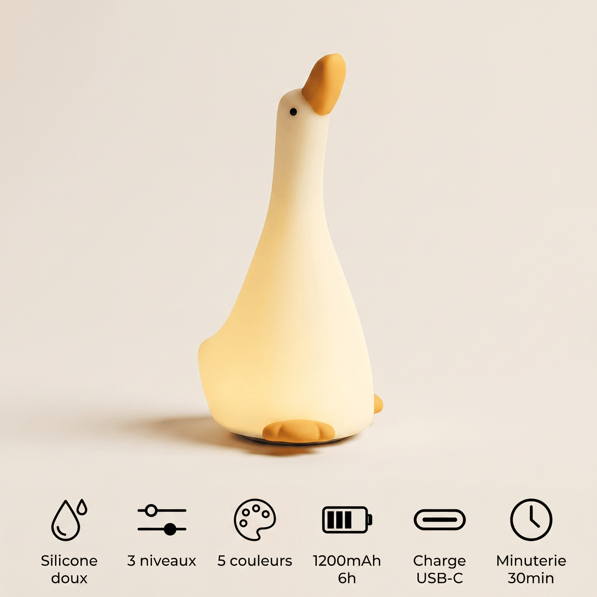 Veilleuse bébé oie rechargeable LED Les Petites Loupiotes