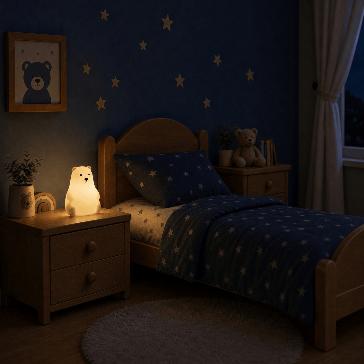 Veilleuse bébé ours polaire rechargeable LED Les Petites Loupiotes