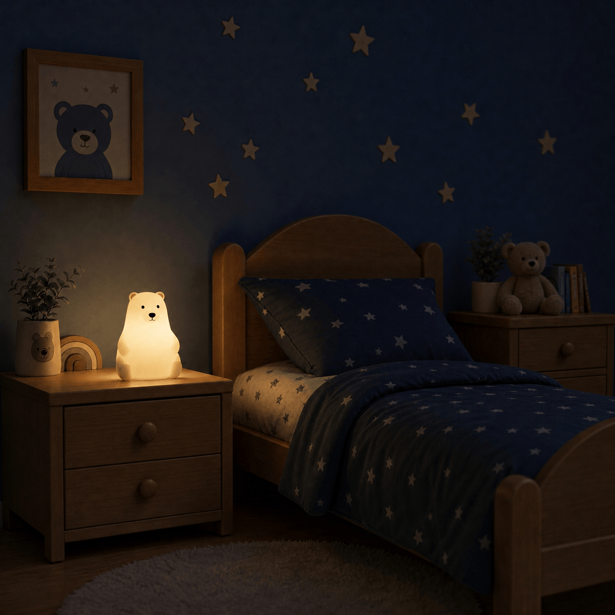 Veilleuse bébé ours polaire rechargeable LED Les Petites Loupiotes