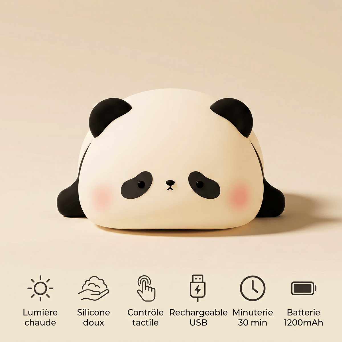 Veilleuse bébé panda rechargeable Les Petites Loupiotes