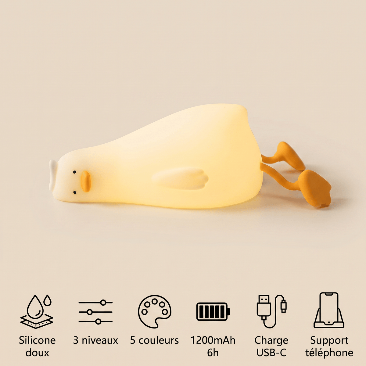 Veilleuse canard LED rechargeable Les Petites Loupiotes
