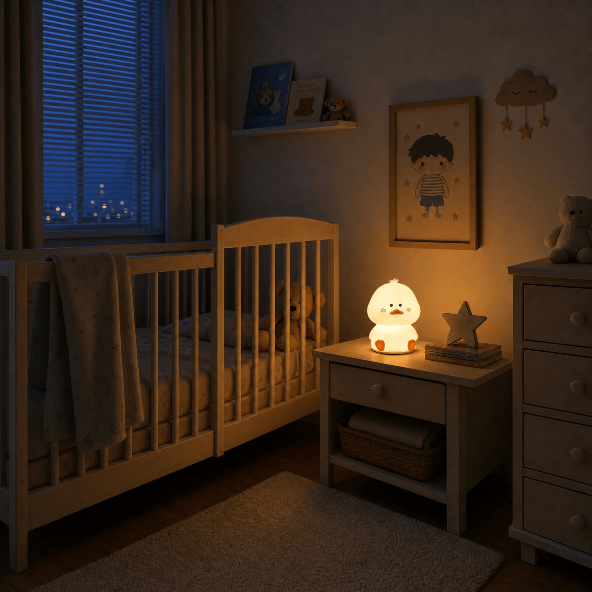 Veilleuse canard silicone rechargeable LED Les Petites Loupiotes