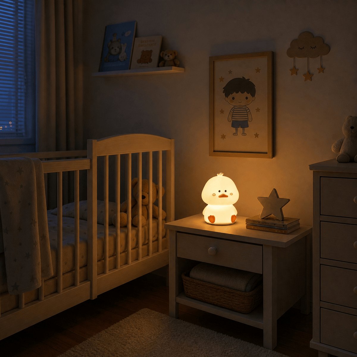 Veilleuse canard silicone rechargeable LED Les Petites Loupiotes