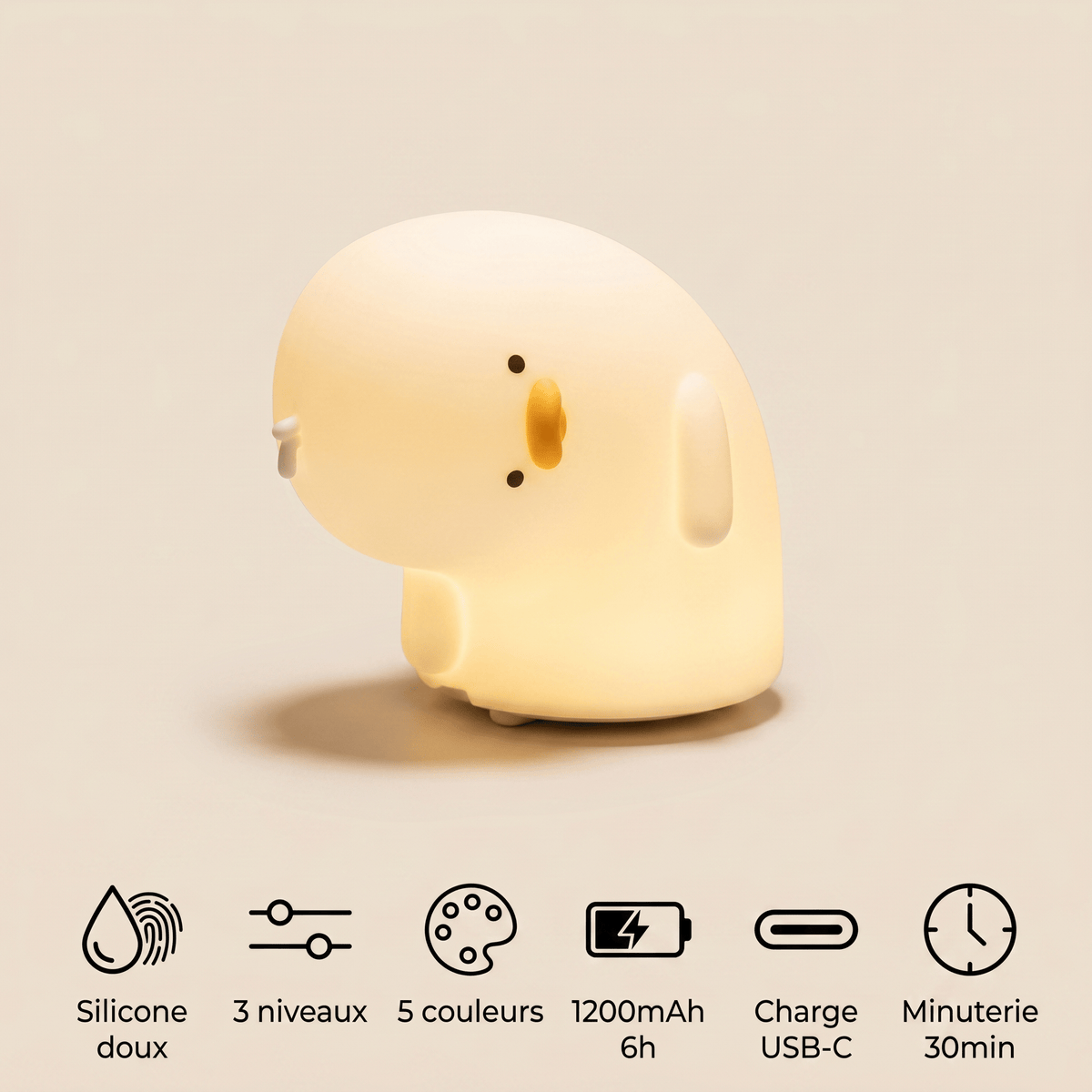 Veilleuse canard sommeil rechargeable LED Les Petites Loupiotes
