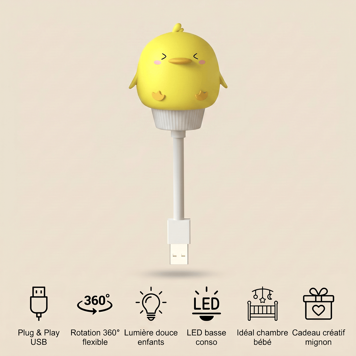 Veilleuse canard USB rechargeable LED Les Petites Loupiotes
