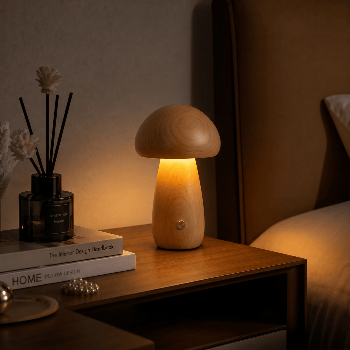 Veilleuse champignon bois rechargeable LED Les Petites Loupiotes
