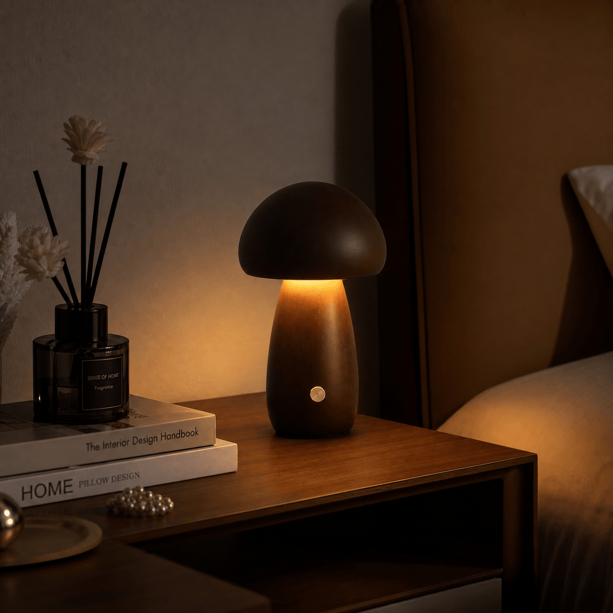 Veilleuse champignon bois rechargeable LED Les Petites Loupiotes