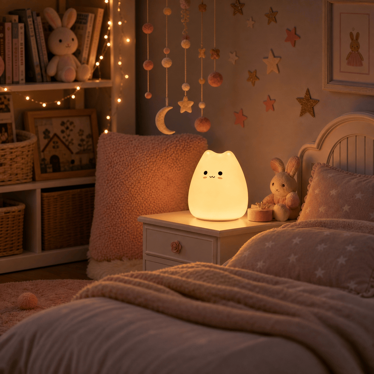 Veilleuse chat chambre bébé rechargeable LED Les Petites Loupiotes