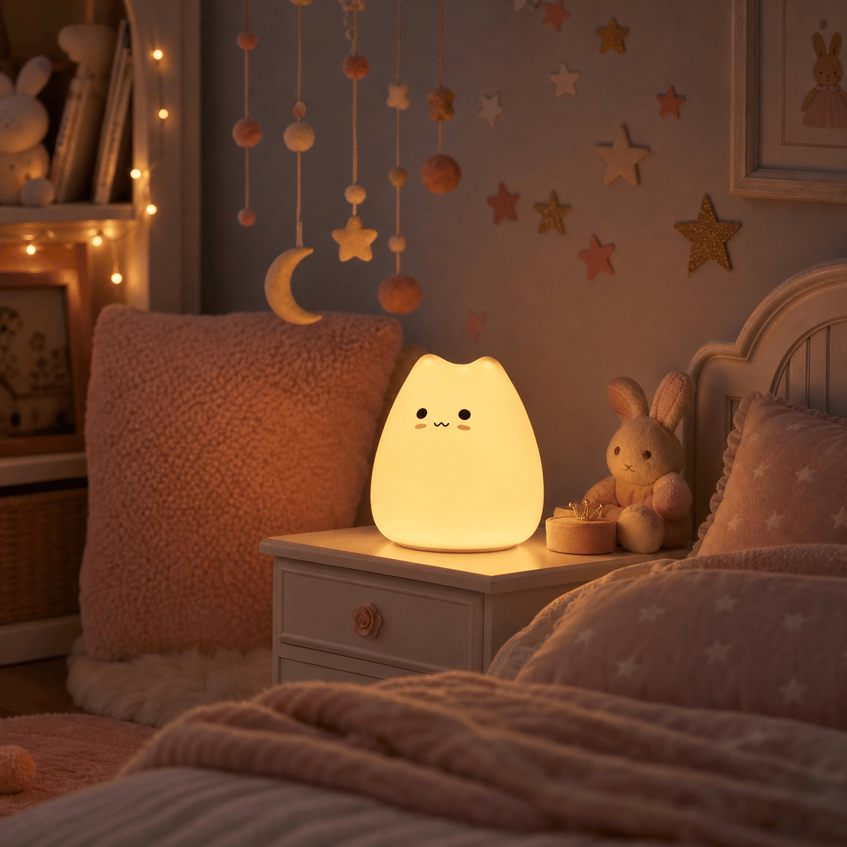 Veilleuse chat chambre bébé rechargeable LED Les Petites Loupiotes