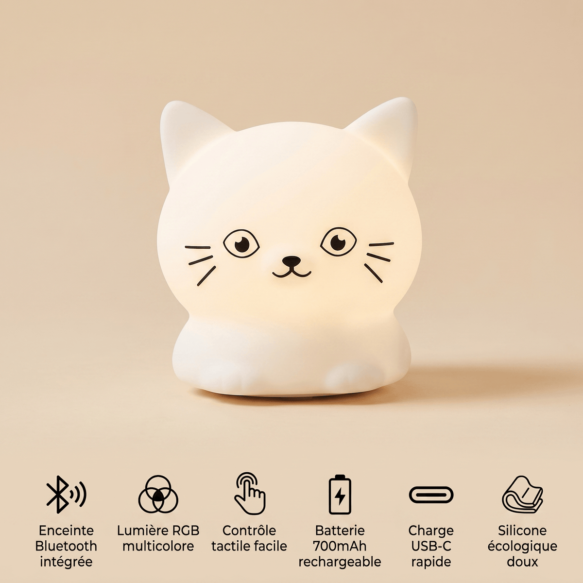 Veilleuse chaton bébé LED Les Petites Loupiotes