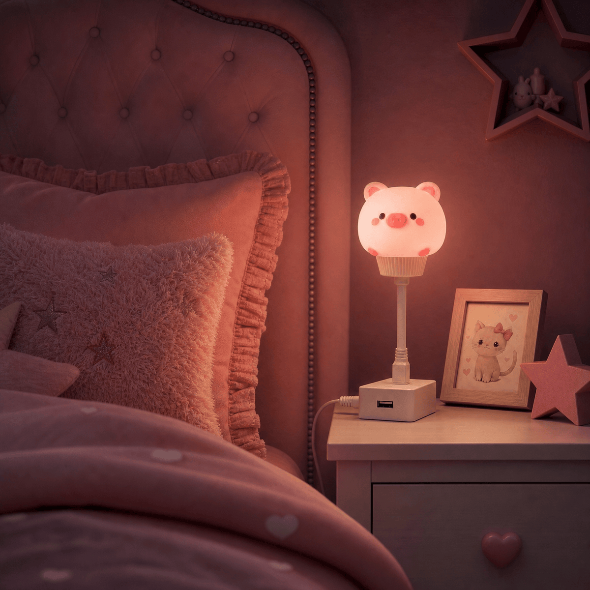 Veilleuse cochon USB rechargeable LED Les Petites Loupiotes