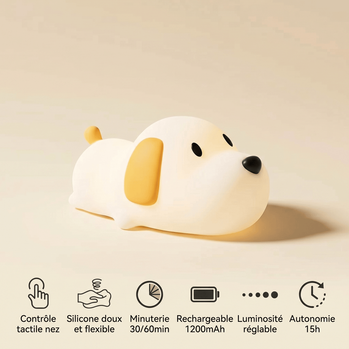 Veilleuse de chevet chien rechargeable Les Petites Loupiotes