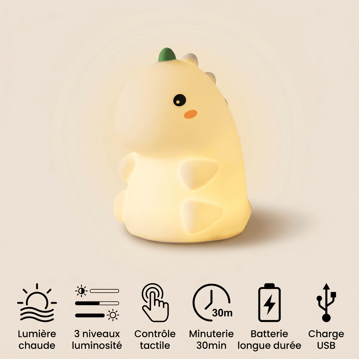 Veilleuse dinosaure rechargeable LED Les Petites Loupiotes