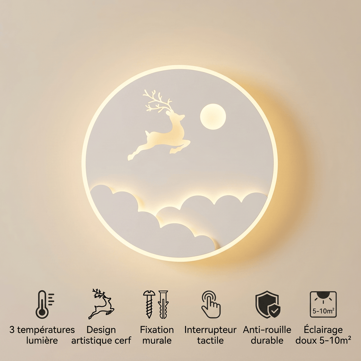 Veilleuse enfant cerf LED Les Petites Loupiotes