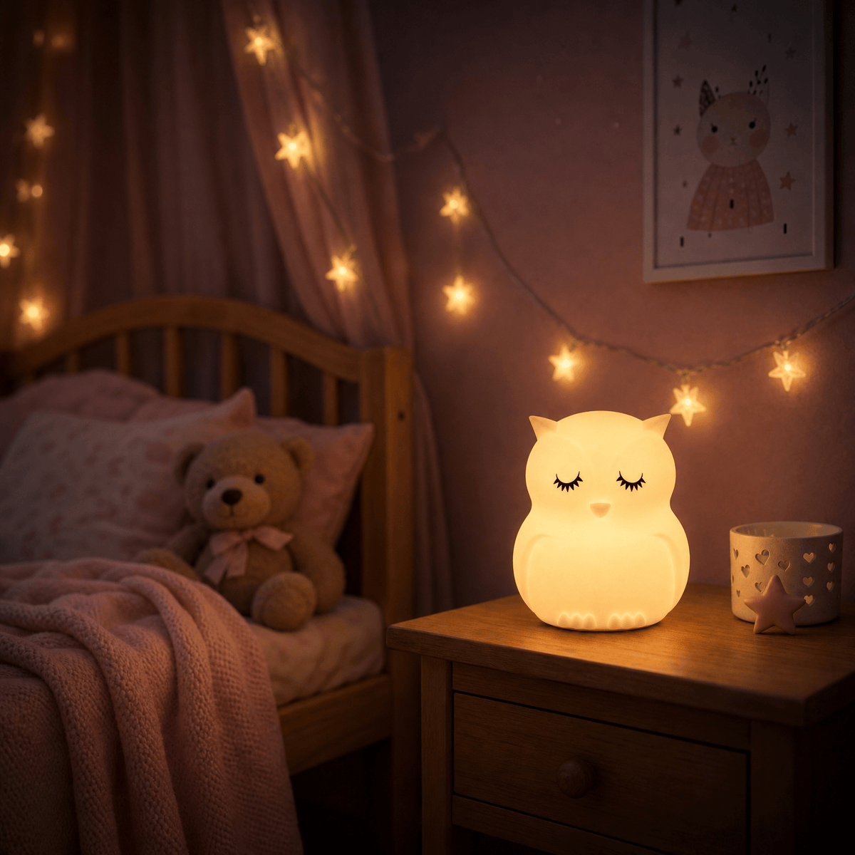 Veilleuse enfant hibou rechargeable LED Les Petites Loupiotes