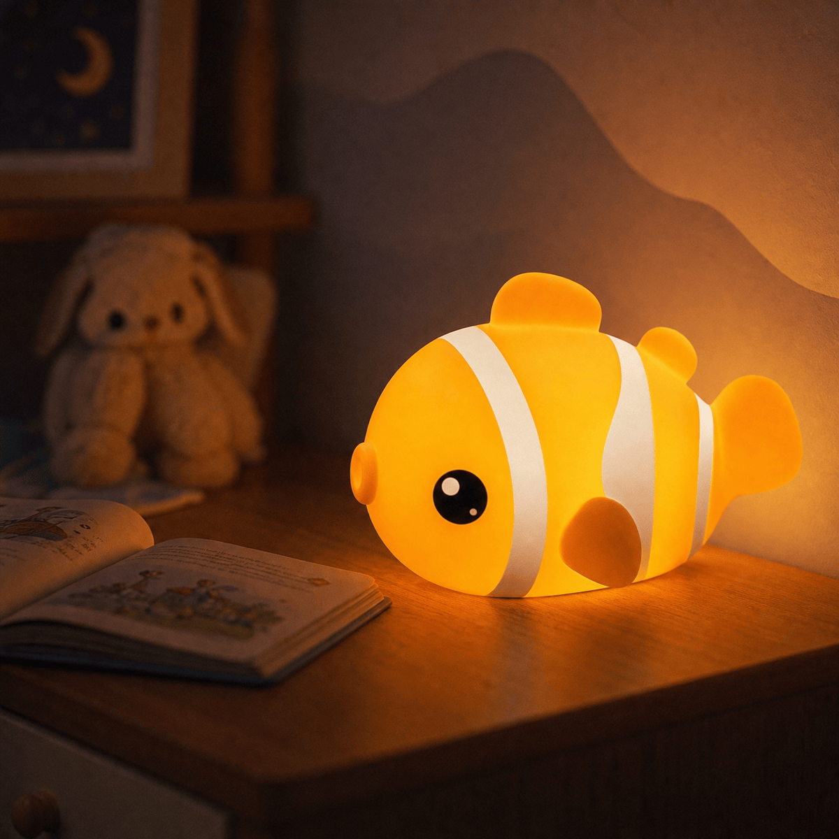 Veilleuse enfant poisson fluo rechargeable LED Les Petites Loupiotes