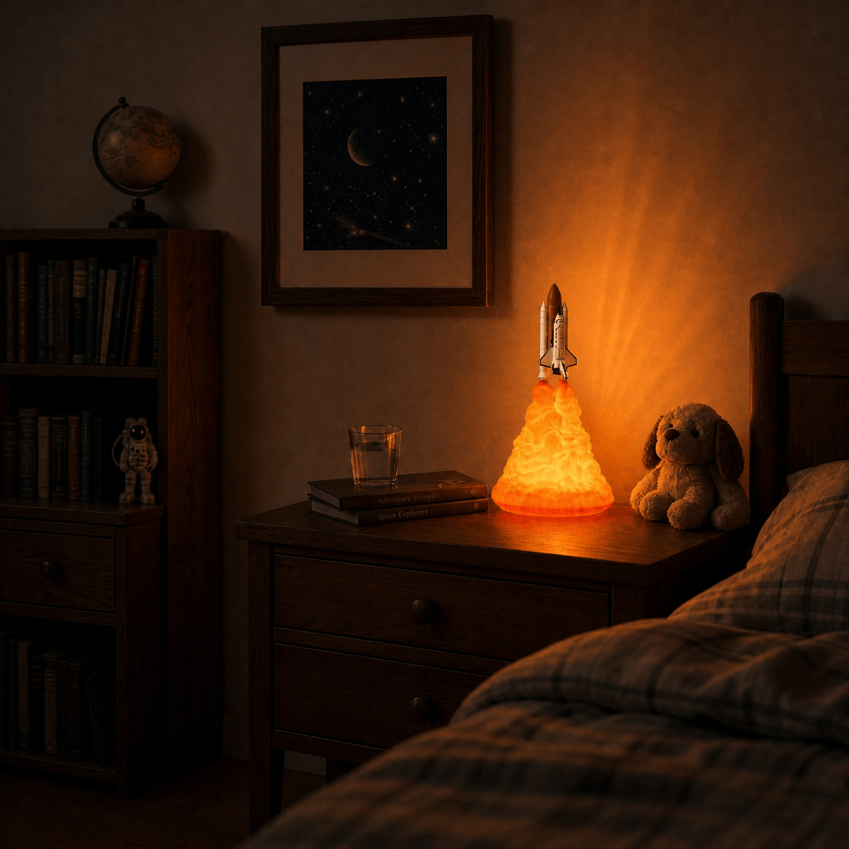 Veilleuse fusée avec socle rechargeable LED Les Petites Loupiotes