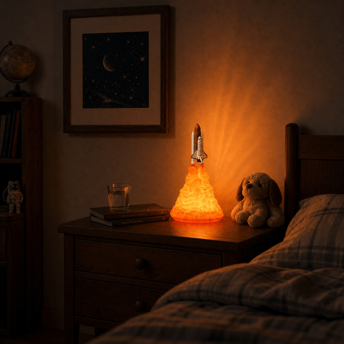 Veilleuse fusée avec socle rechargeable LED Les Petites Loupiotes