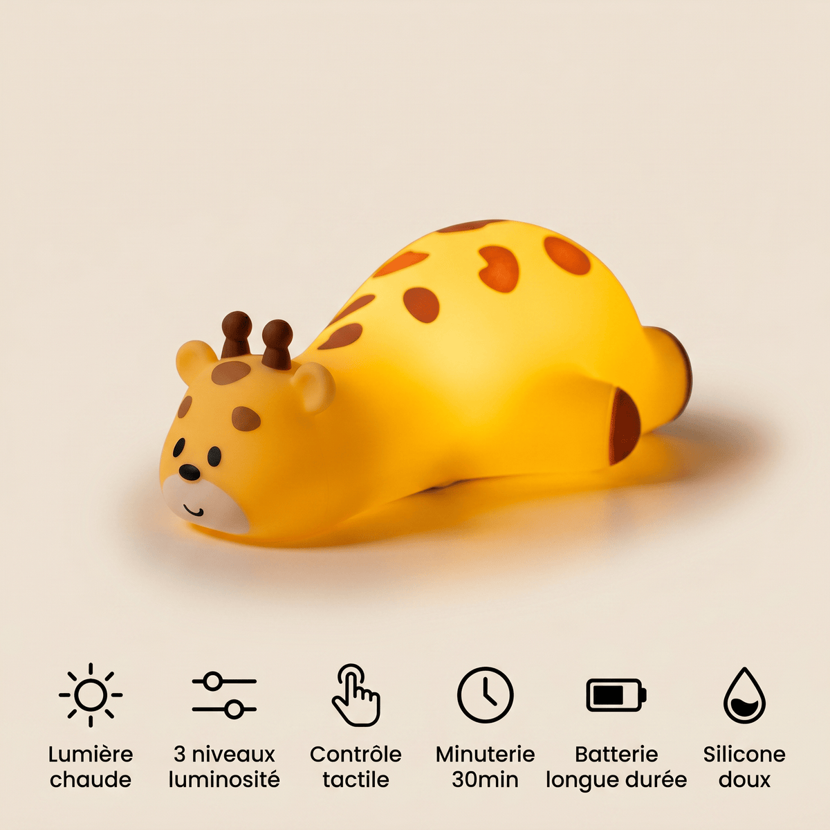 Veilleuse girafe bébé rechargeable LED Les Petites Loupiotes