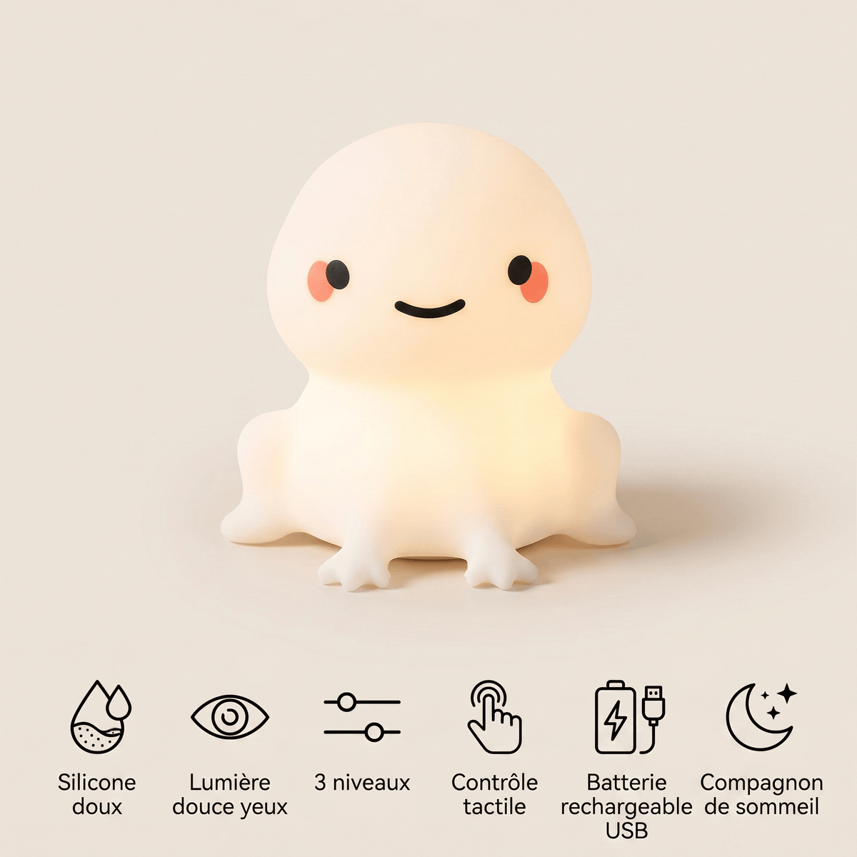 Veilleuse grenouille bébé rechargeable LED Les Petites Loupiotes