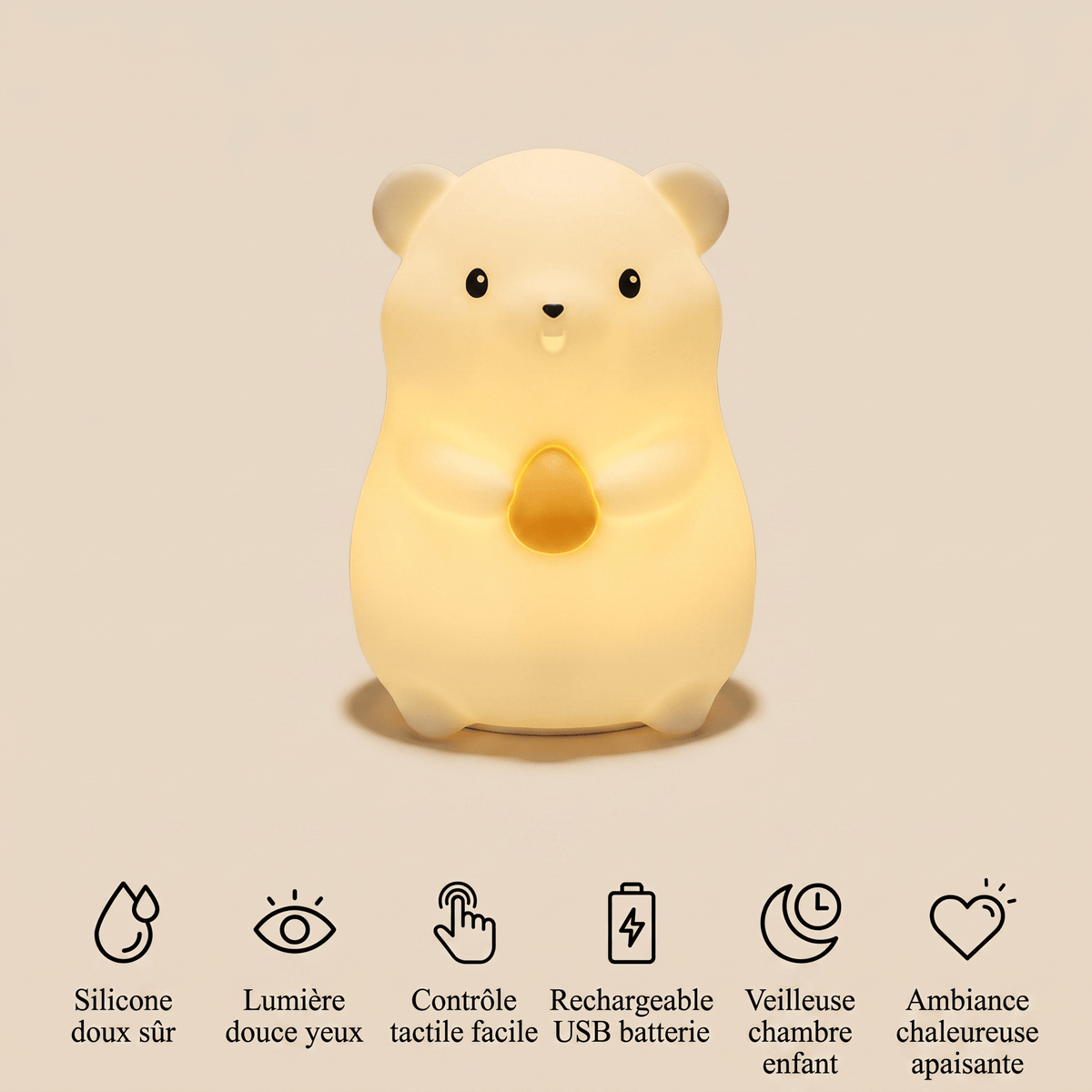 Veilleuse hamster rechargeable LED Les Petites Loupiotes