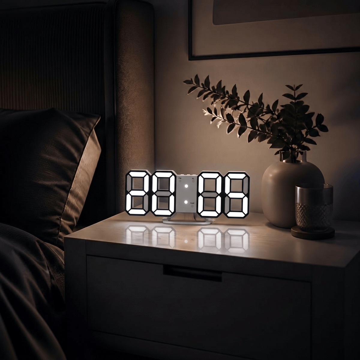 Veilleuse horloge murale digitale rechargeable Les Petites Loupiotes