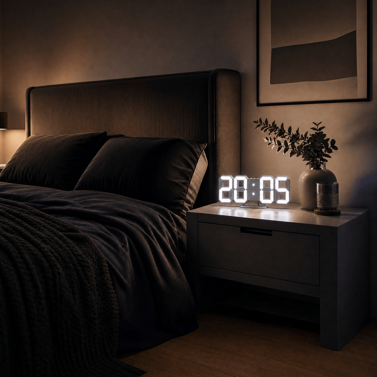 Veilleuse horloge murale digitale rechargeable Les Petites Loupiotes