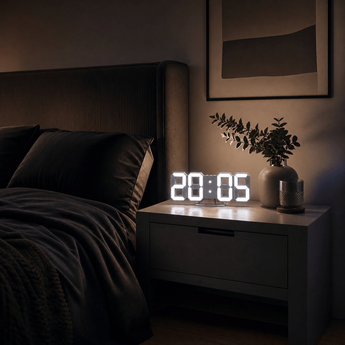 Veilleuse horloge murale digitale rechargeable Les Petites Loupiotes