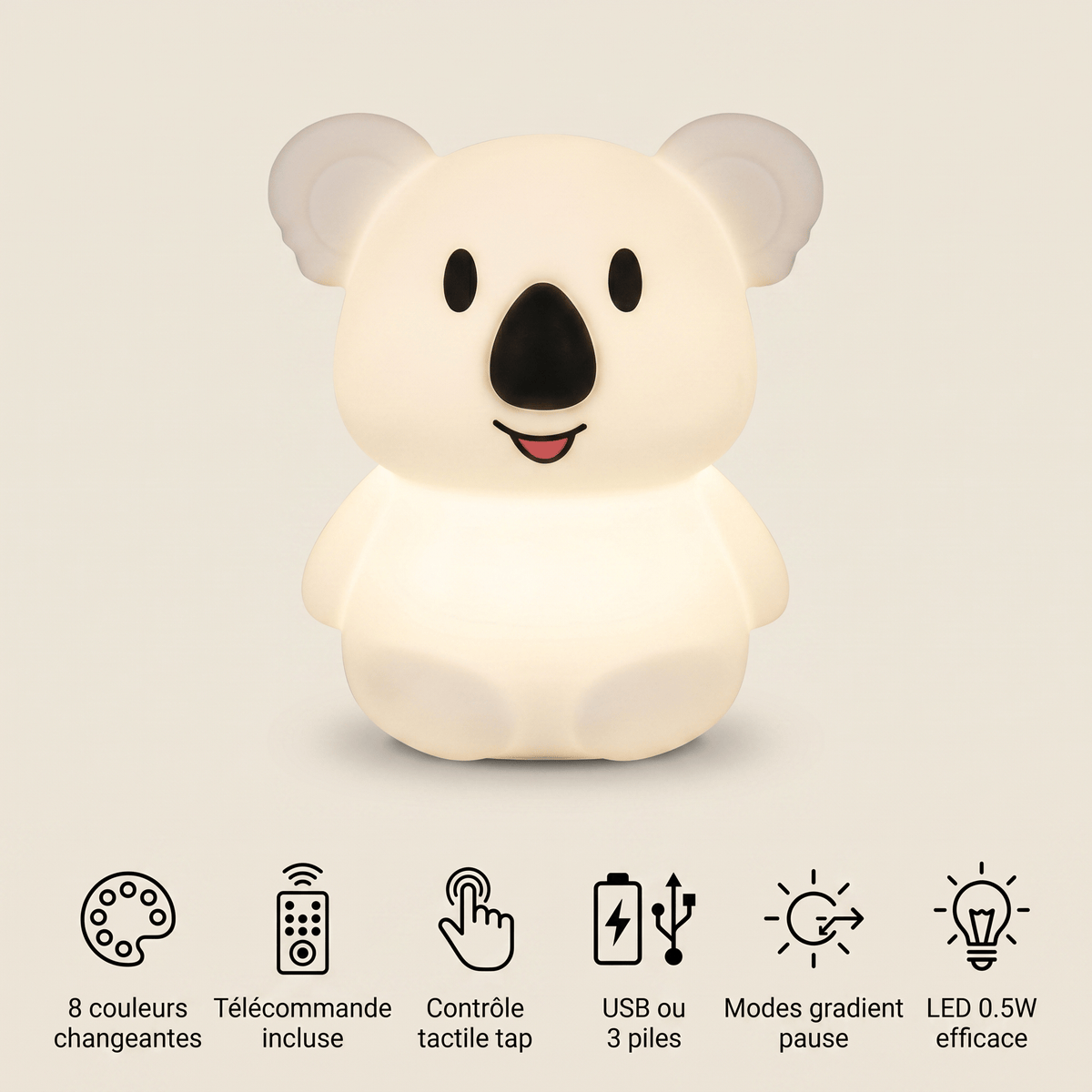 Veilleuse koala rechargeable LED Les Petites Loupiotes