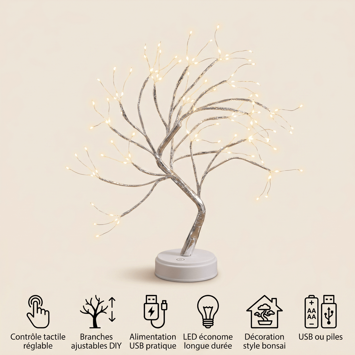 Veilleuse lampe branche lumineuse rechargeable LED Les Petites Loupiotes