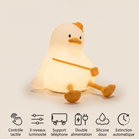 Veilleuse lampe chevet canard rechargeable LED Les Petites Loupiotes