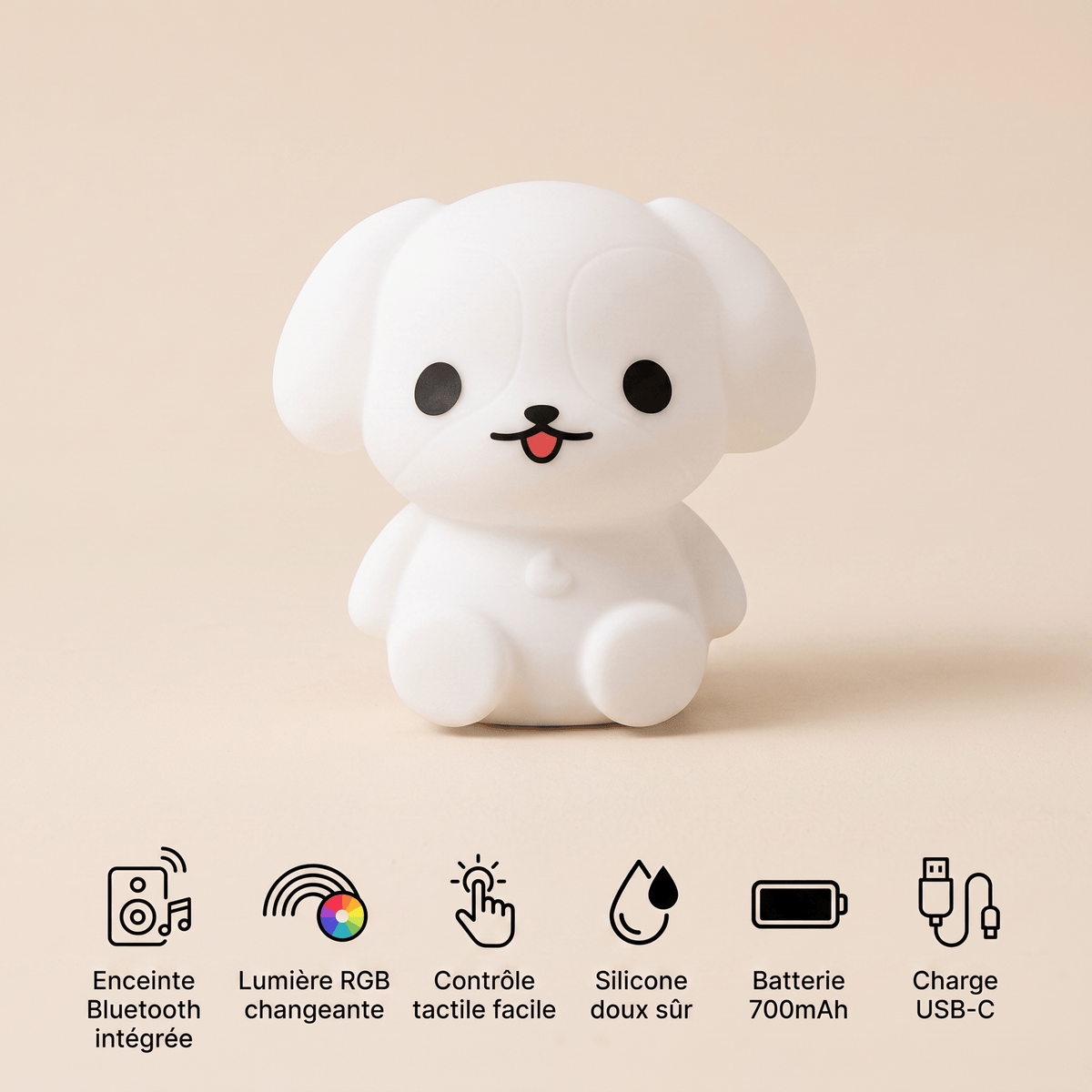Veilleuse lampe chien rechargeable LED Les Petites Loupiotes