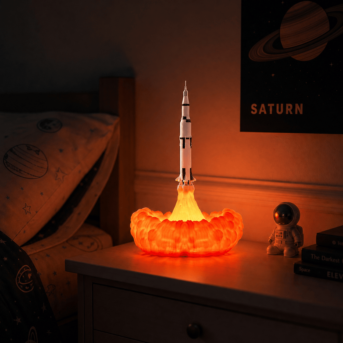 Veilleuse lampe lumineuse en forme de fusée LED Les Petites Loupiotes