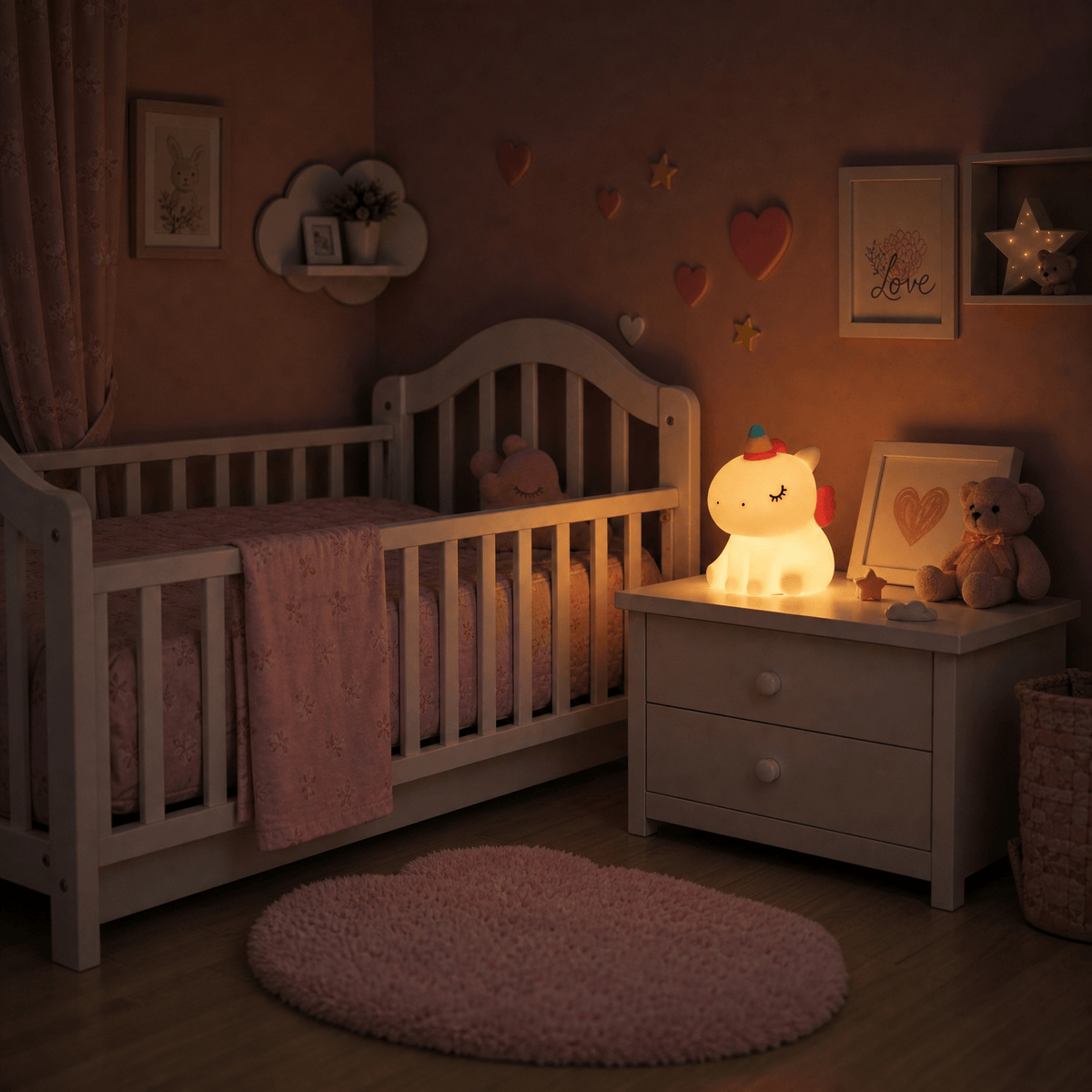 Veilleuse licorne bébé rechargeable LED Les Petites Loupiotes