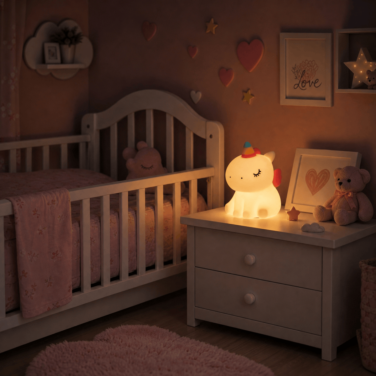 Veilleuse licorne bébé rechargeable LED Les Petites Loupiotes