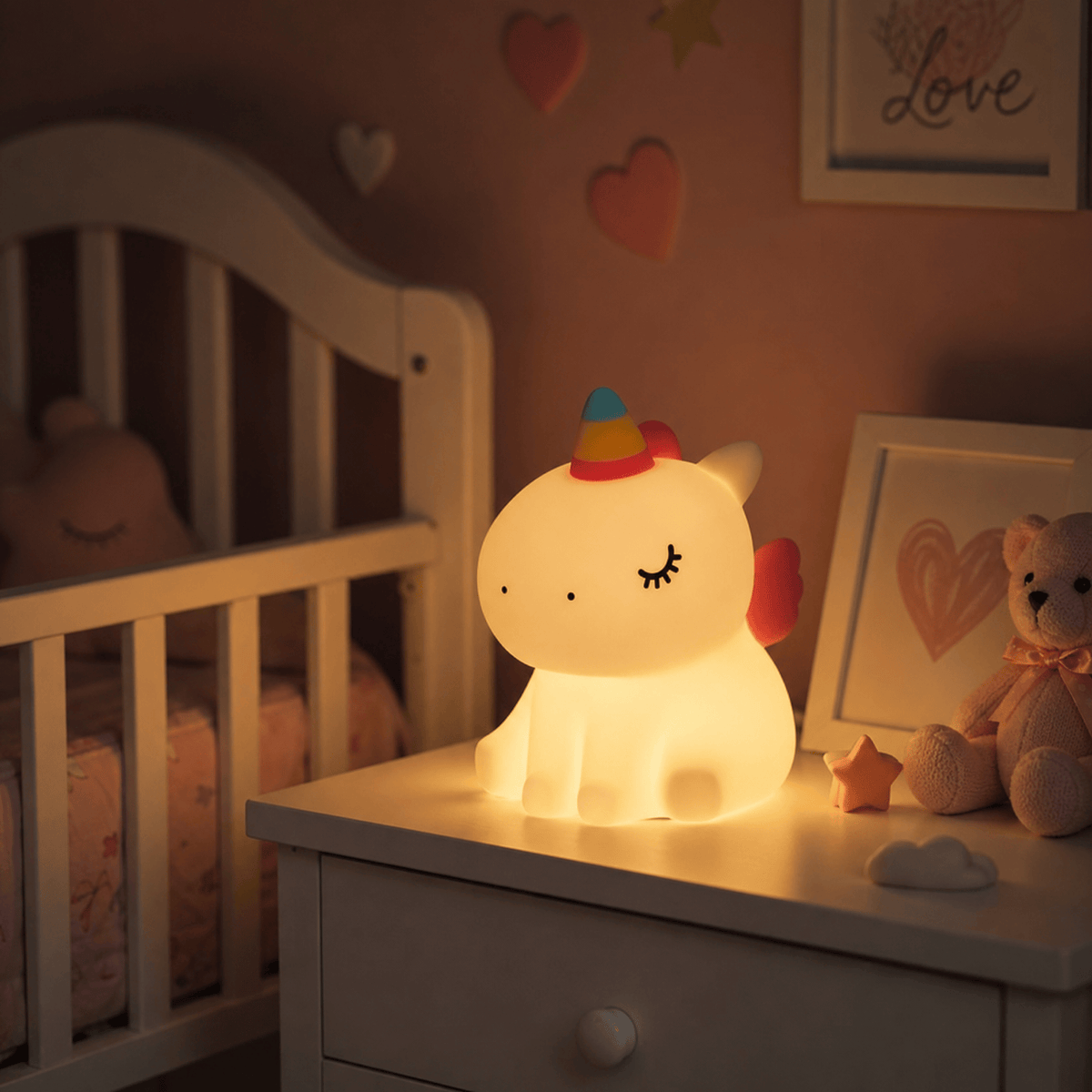 Veilleuse licorne bébé rechargeable LED Les Petites Loupiotes