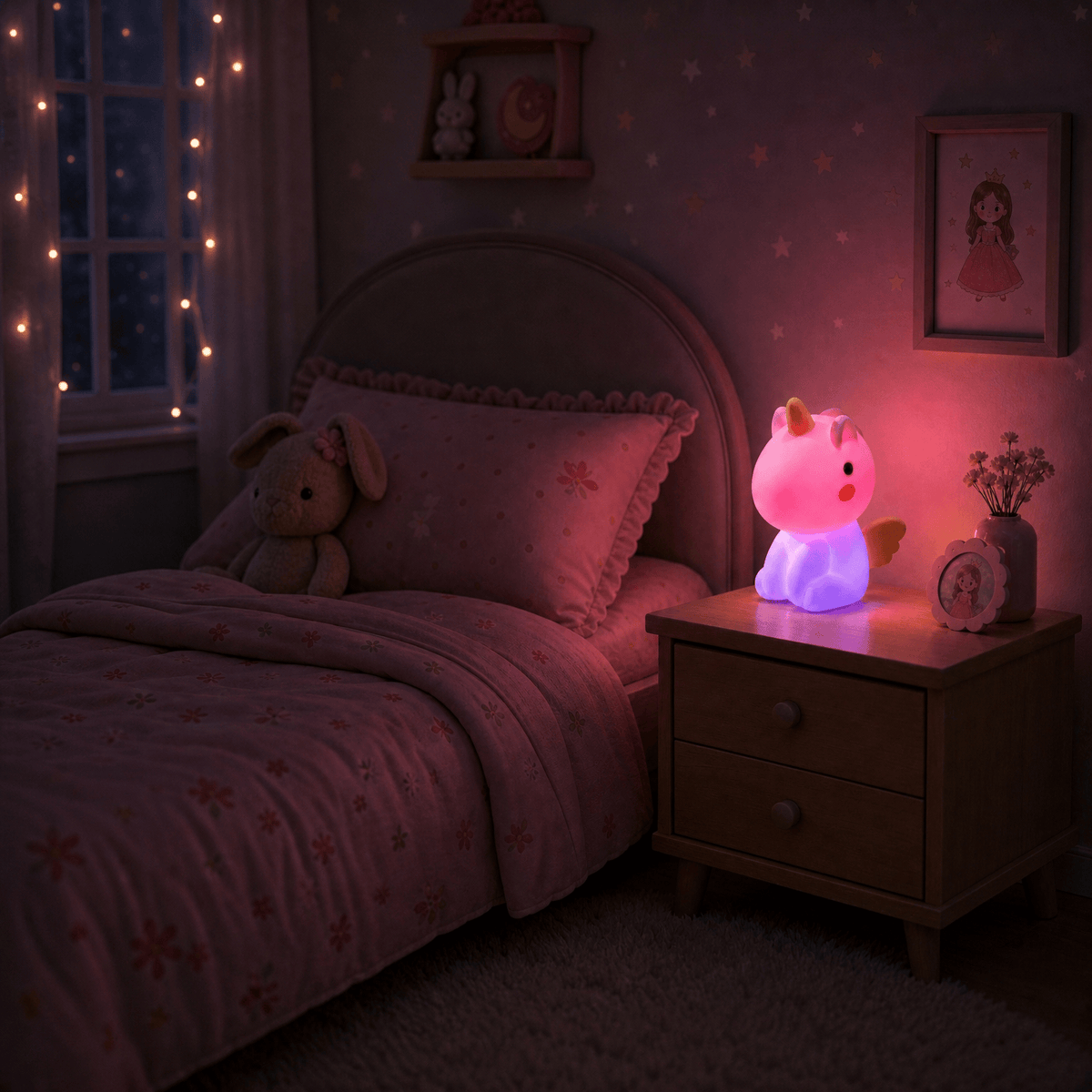 Veilleuse licorne multicolore rechargeable LED Les Petites Loupiotes