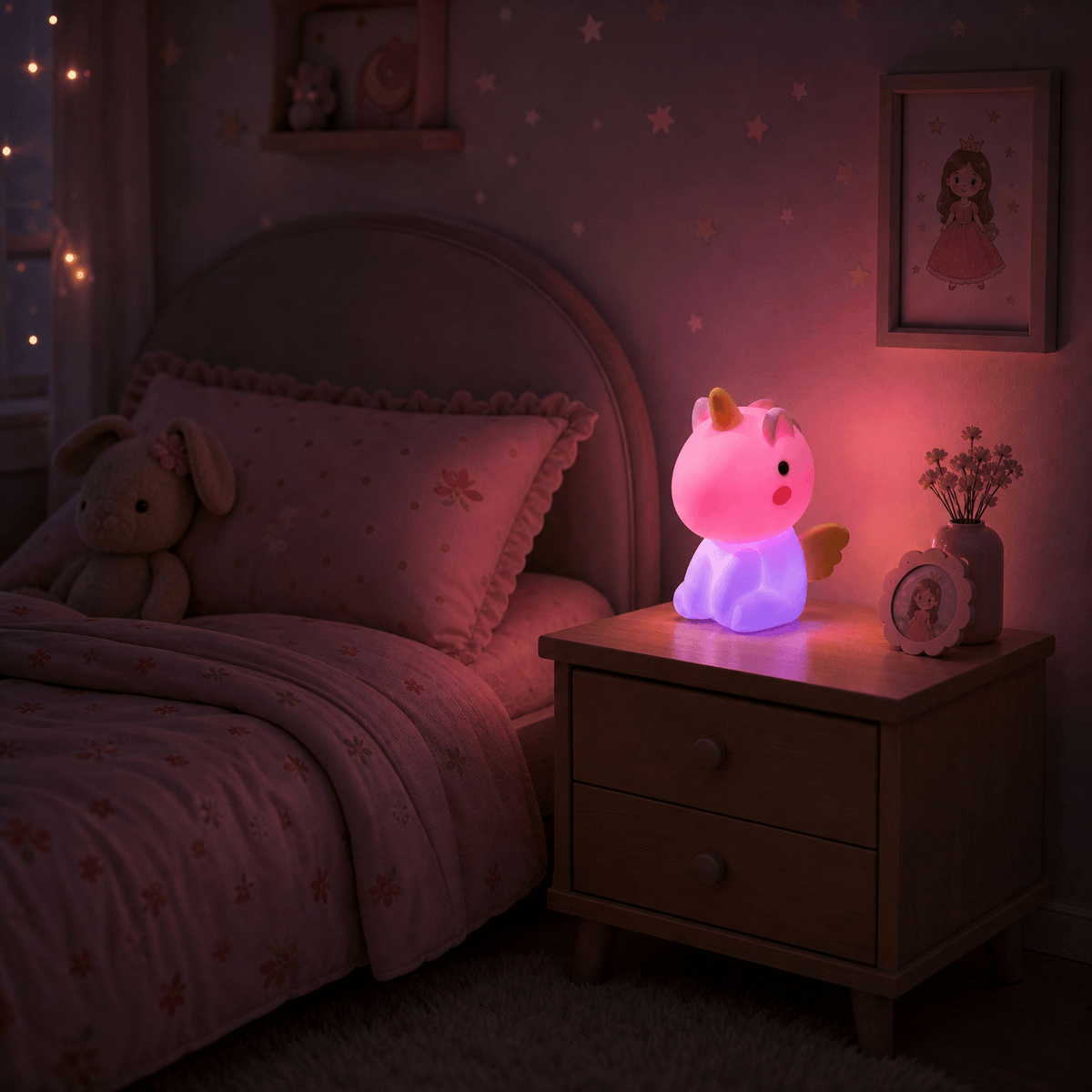 Veilleuse licorne multicolore rechargeable LED Les Petites Loupiotes
