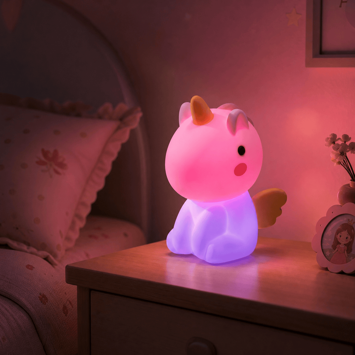 Veilleuse licorne multicolore rechargeable LED Les Petites Loupiotes