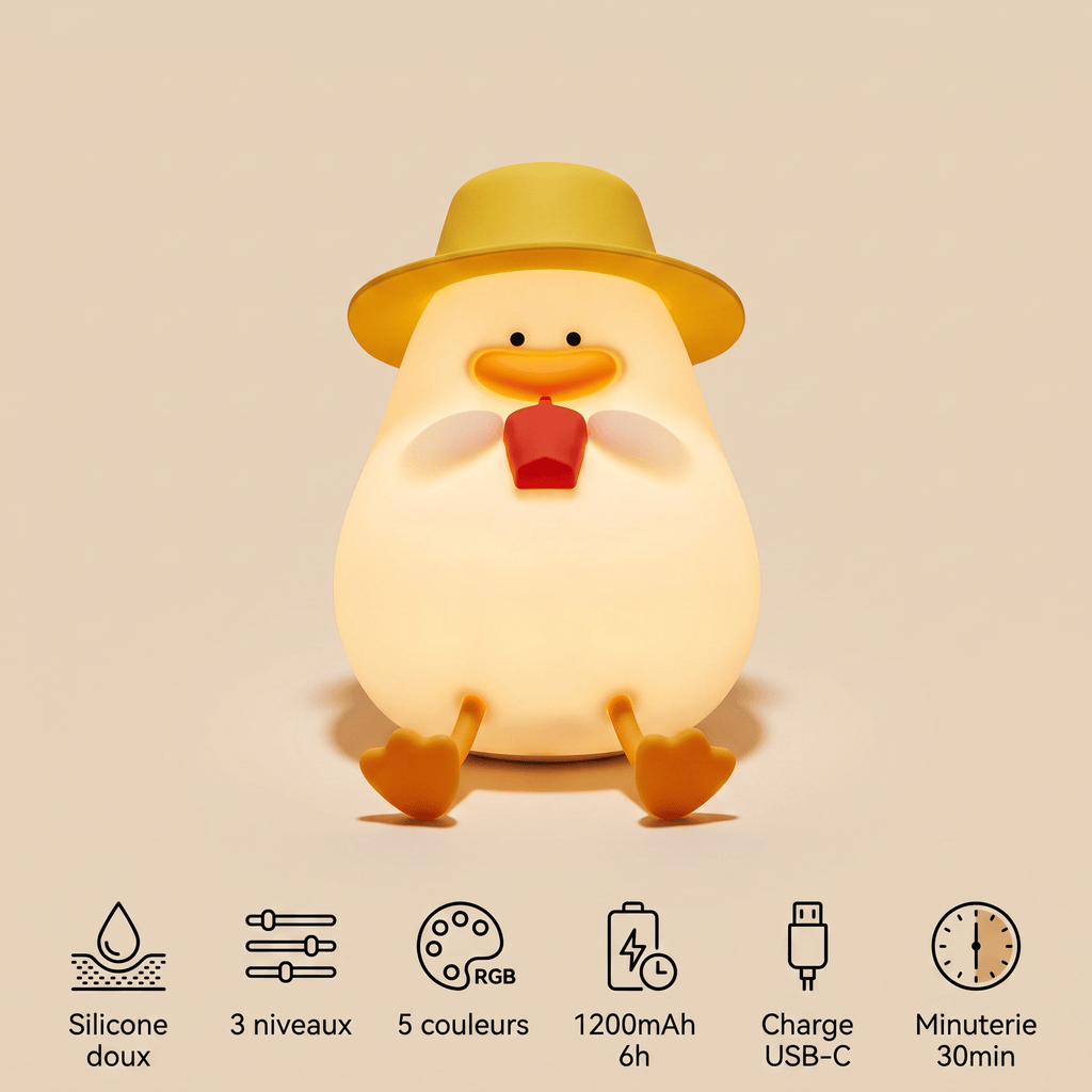 Veilleuse lumineuse canard rechargeable LED Les Petites Loupiotes