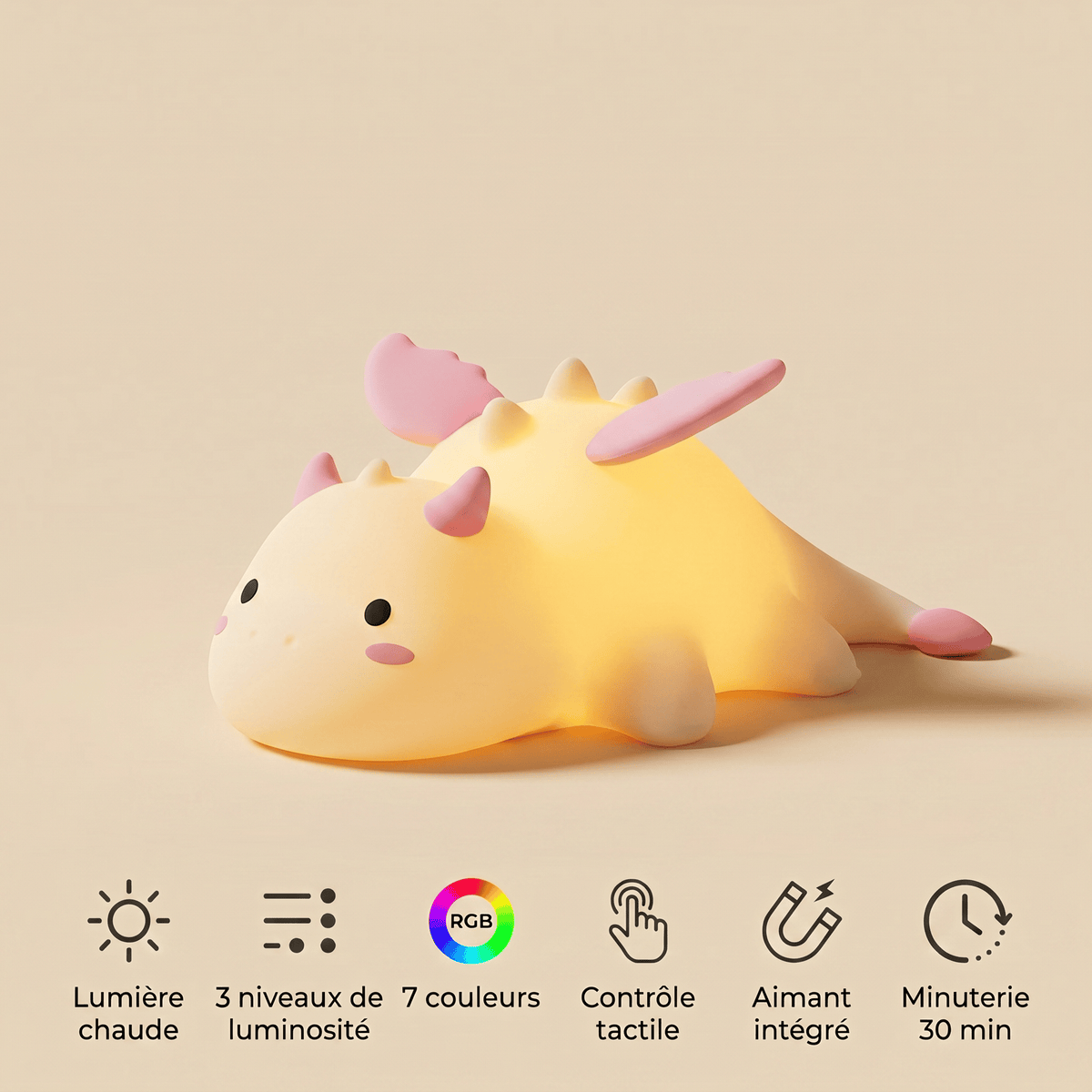 Veilleuse lumineuse dinosaure LED Les Petites Loupiotes