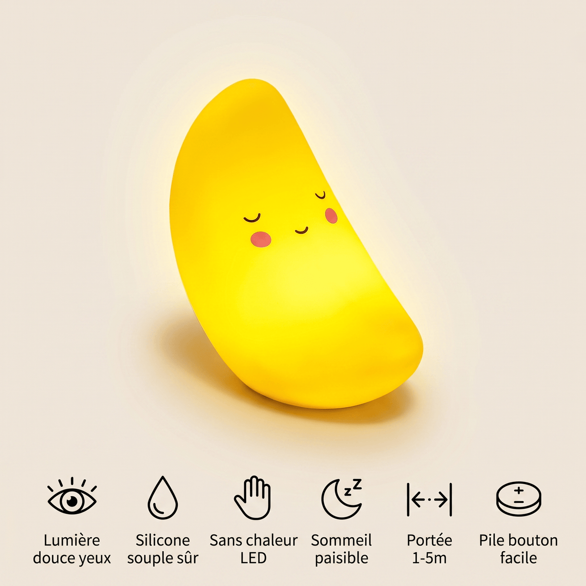 Veilleuse lune bébé LED Les Petites Loupiotes