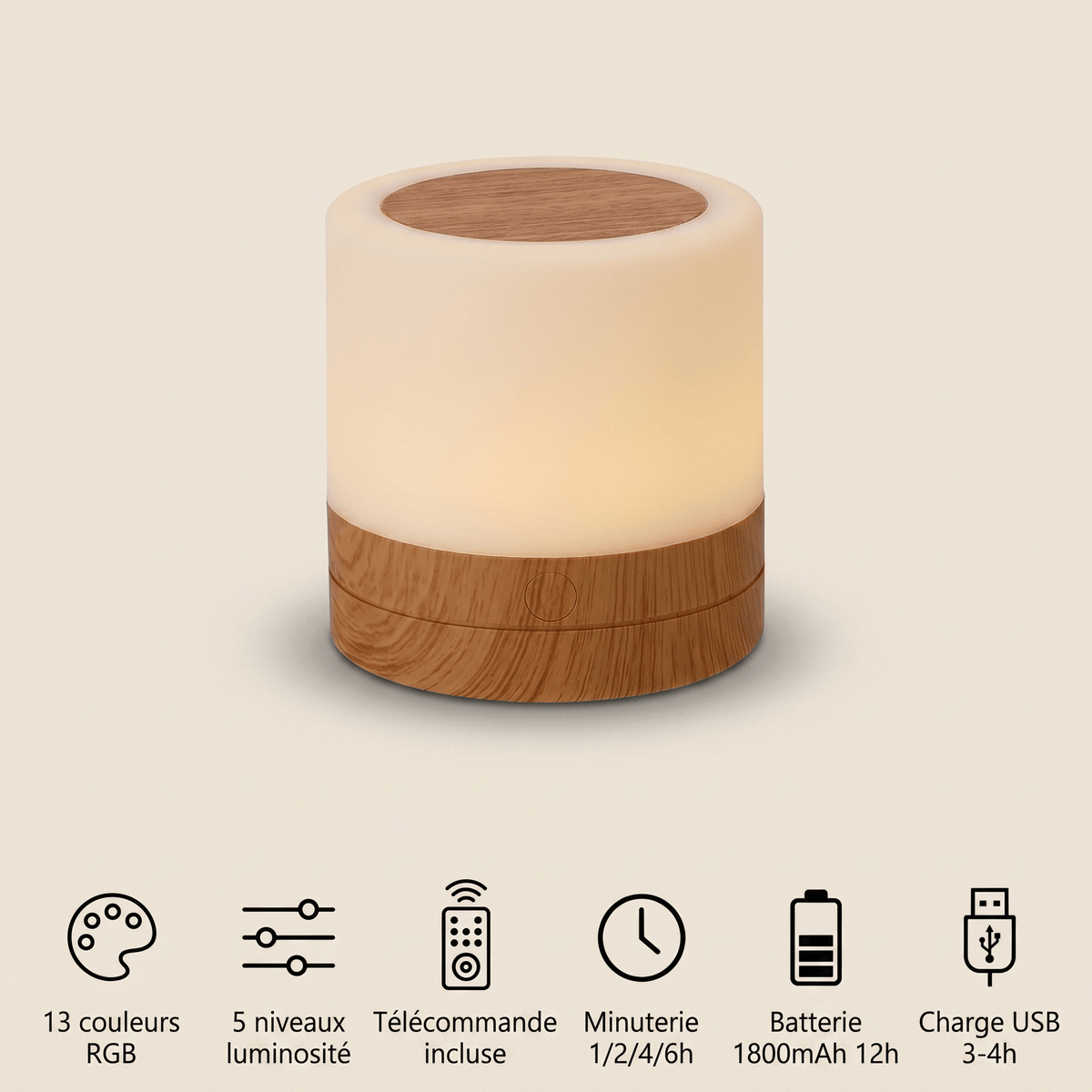 Veilleuse multicolore LED rechargeable Les Petites Loupiotes