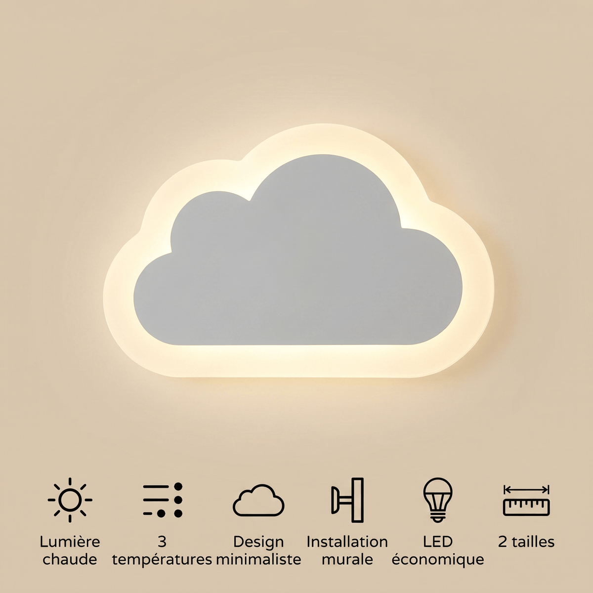 Veilleuse murale nuage LED Les Petites Loupiotes