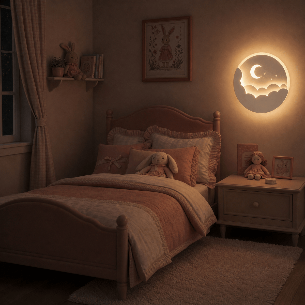 Veilleuse murale nuage lune rechargeable LED Les Petites Loupiotes